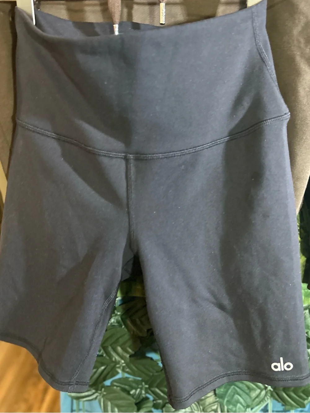 Alo Olive Green Hoodie & Black Alo Biker Short Set ~ ALL IN ONE